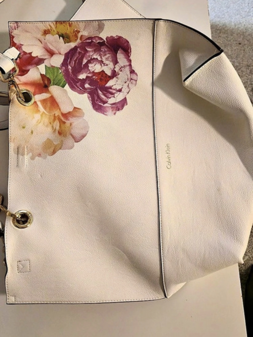 Calvin Klein Sonoma Reversible Floral Tote White & Pink